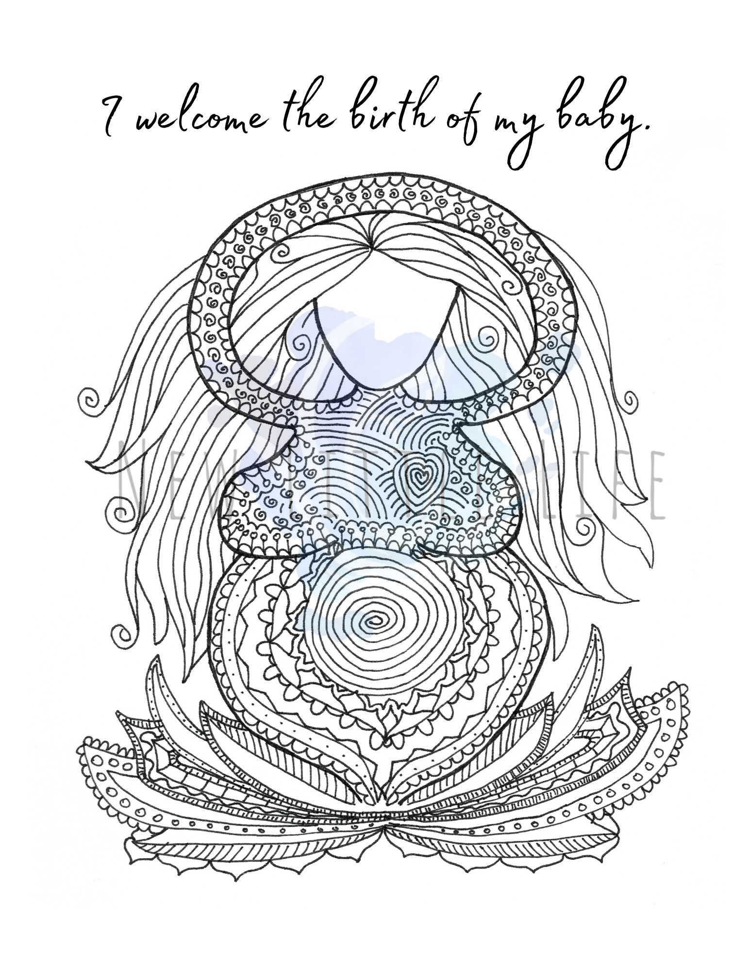 Birth Affirmations Coloring Book - PDF DOWNLOAD - Image 8