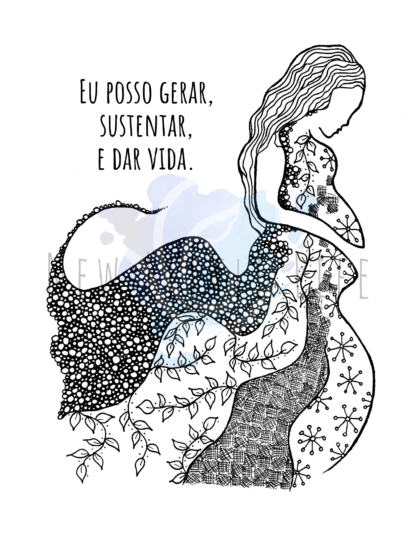 Afirmações Para o Parto Livro de Colorir - PORTUGUESE Digital Download - Image 2