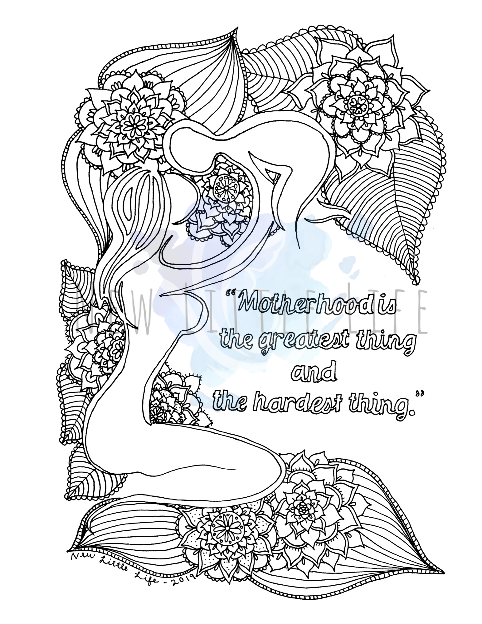 Birth Affirmations Coloring Book - PDF DOWNLOAD - Image 2
