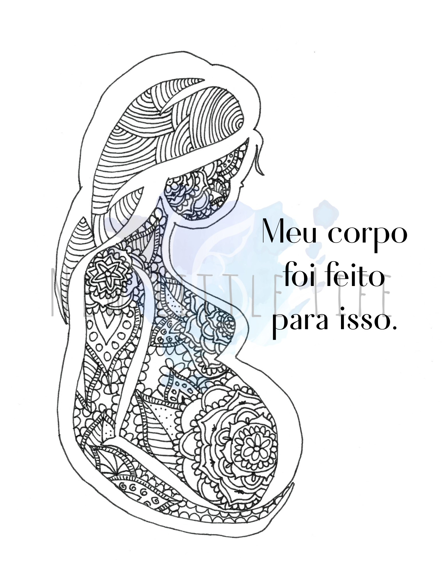 Afirmações Para o Parto Livro de Colorir - PORTUGUESE Digital Download - Image 7