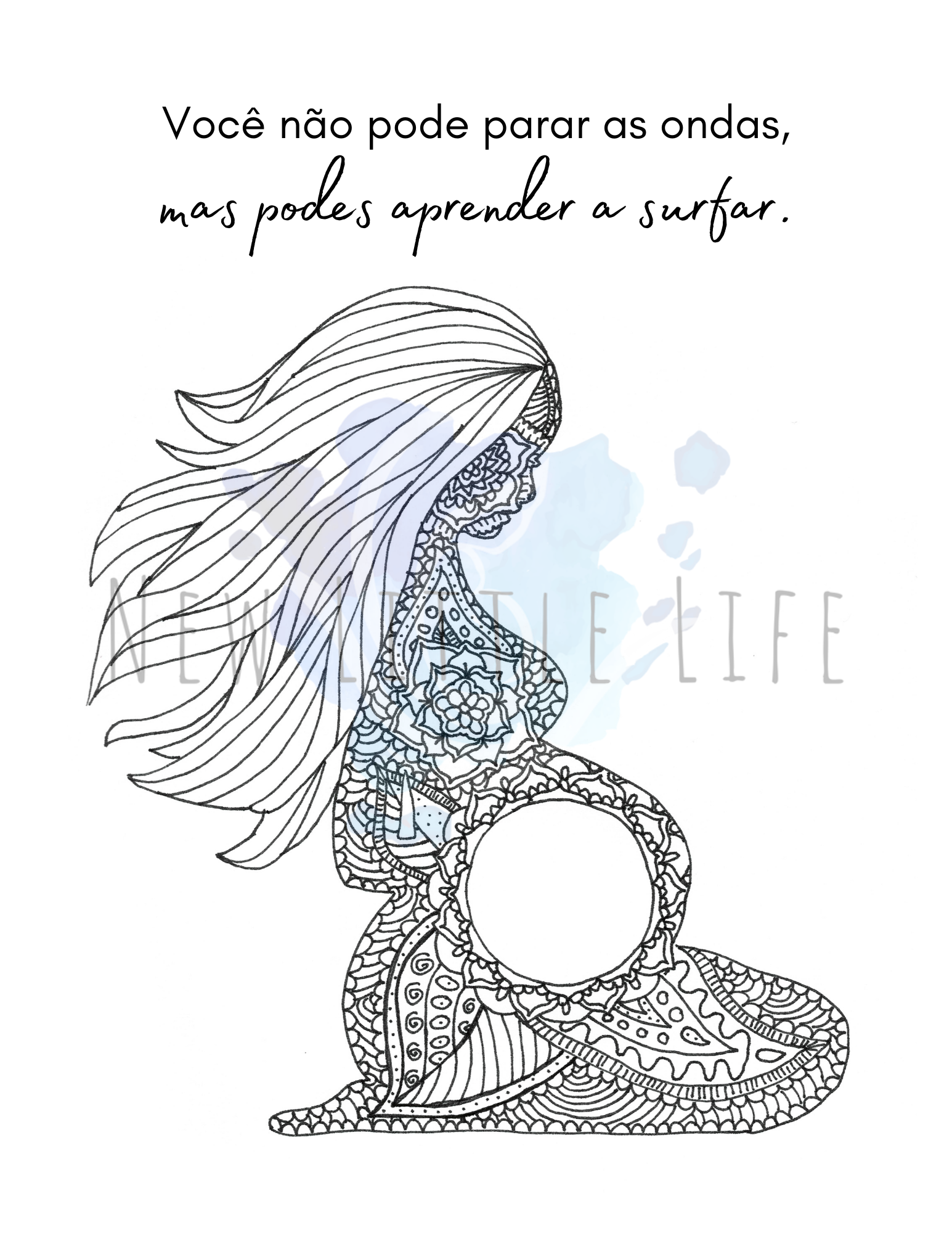Afirmações Para o Parto Livro de Colorir - PORTUGUESE Digital Download - Image 5