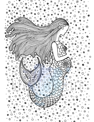 Pregnant Mermaid - Breastfeeding Coloring Page