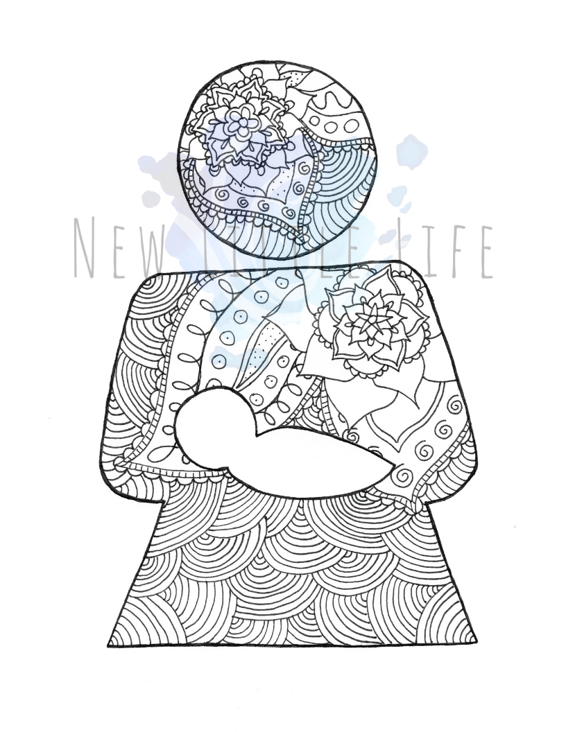 Breastfeeding/Chestfeeding Person - Breastfeeding Coloring Page