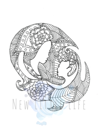 Motherly Love - Postpartum Coloring Page
