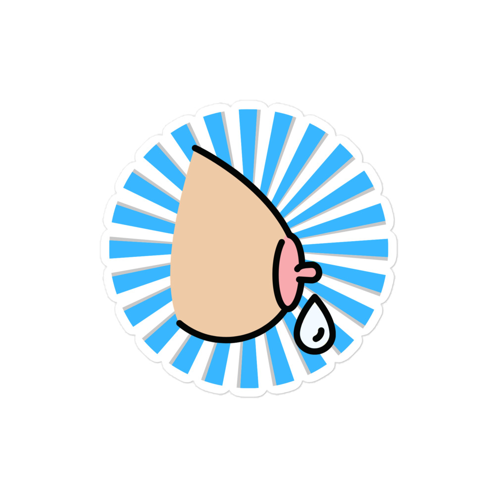 Breasts in Color Sticker Blue - Image 3