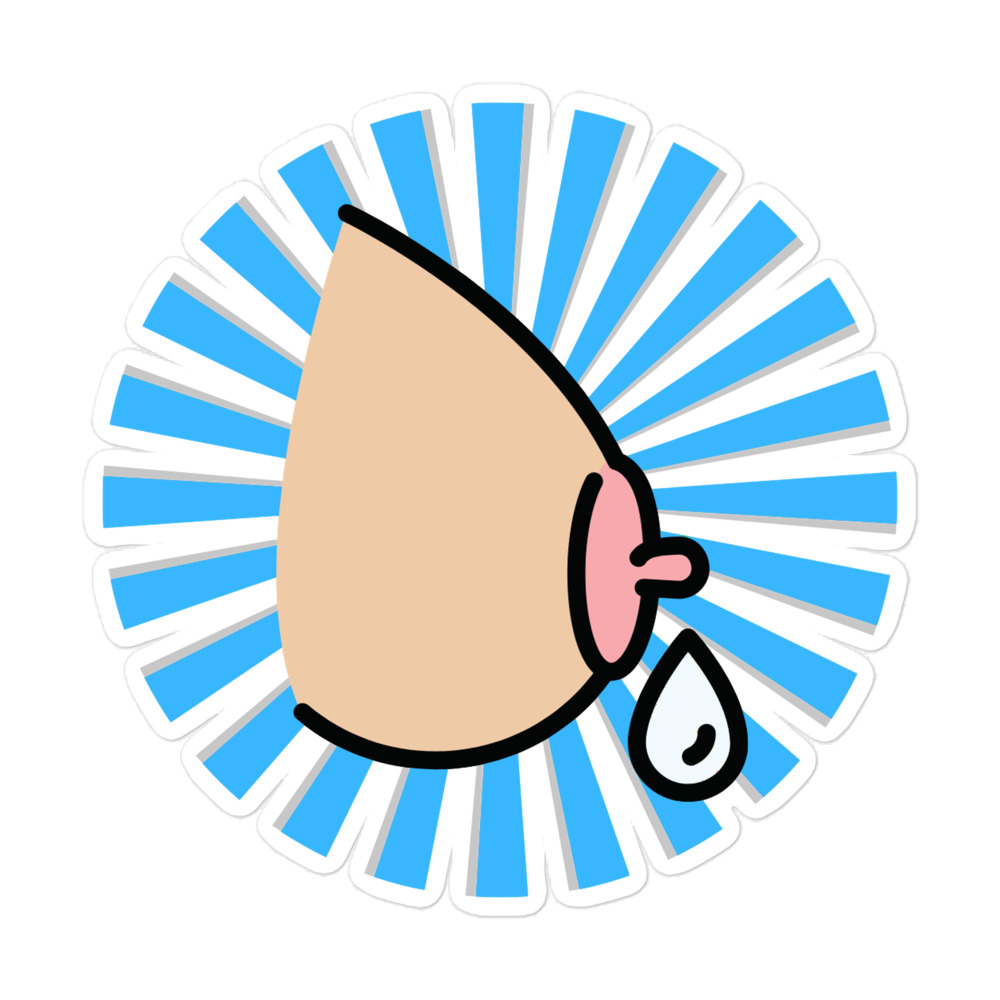 Breasts in Color Sticker Blue