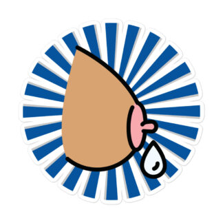 Breasts in Color Sticker Indigo