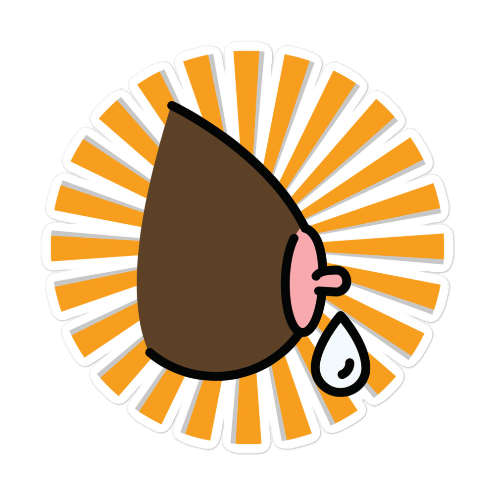 Breasts in Color Sticker Orange